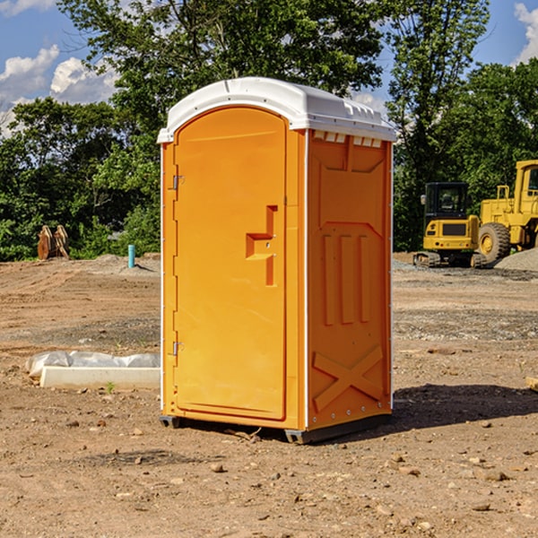 how often are the porta potties cleaned and serviced during a rental period in Rushville IN